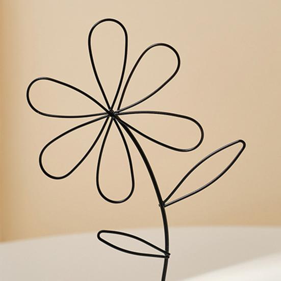 Scandinavian Style Wall Decor Nordic Wrought Iron Decoration, 3D Hollow Flower Ornament with Wood Base, Modern Farmhouse Handcrafted Figure for Living