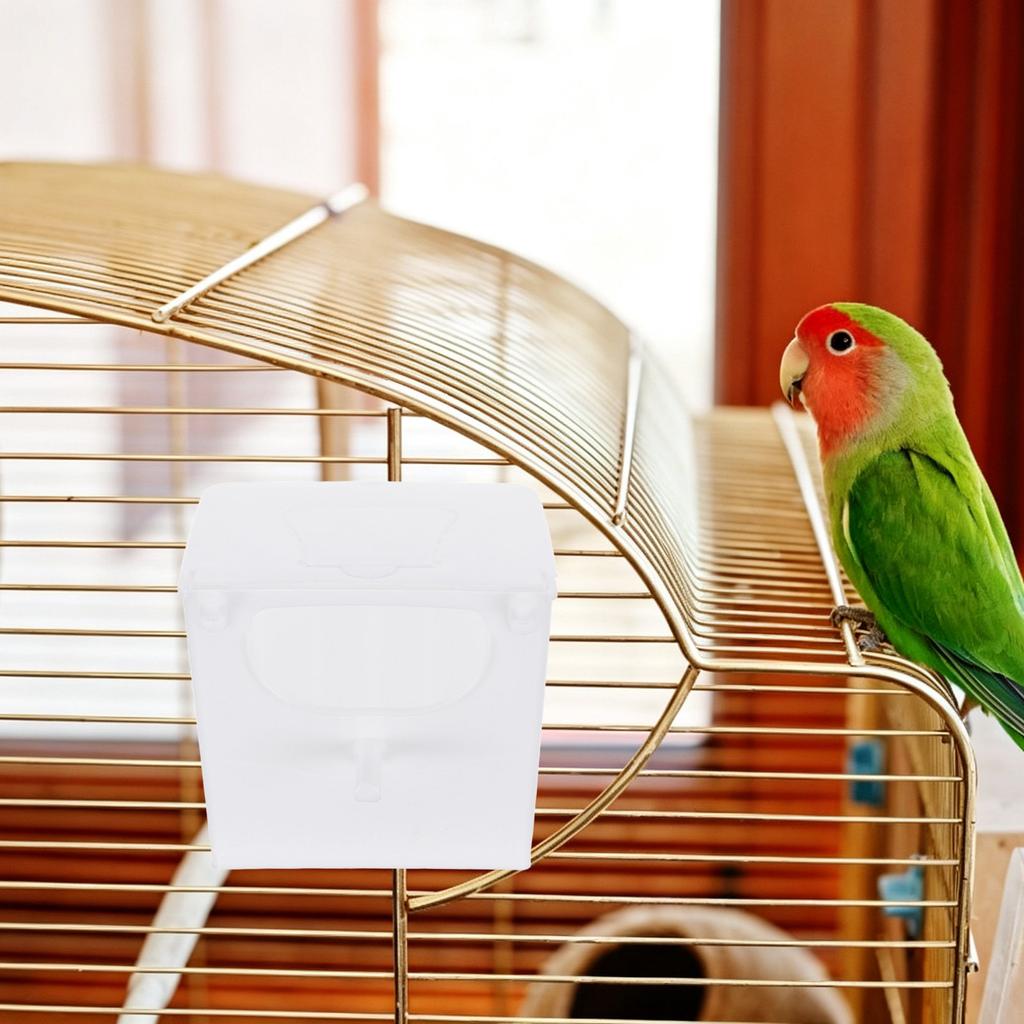 Plastic Bird Nest Box White Indoor Outdoor Cage Mounted Parrot Nest Box External Hanging Perch Budgie Finch Squirrel Nesting