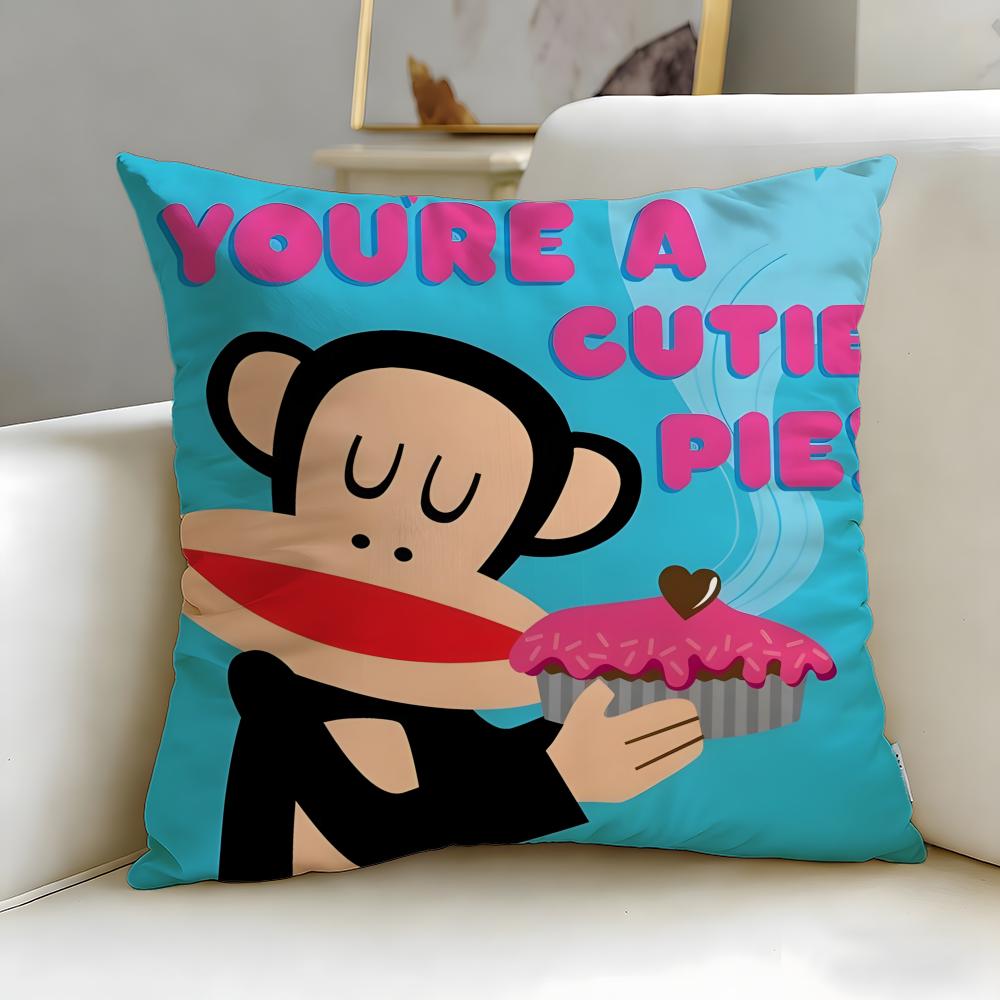 classic brand Paul Frank Cushion Cover Soft  EasyWash Pillow Case  Versatile for Couch Bed Travel and Office