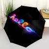1pc Neon Rainbow Hello Sign Umbrella with Plastic Handle, Suitable for All Seasons Outdoor PT426