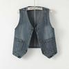 2025 Trendy Women's Denim Vest: Sleeveless, Versatile, Chic Design for Spring and Autumn