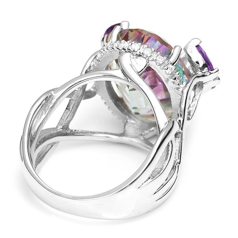 Sanjie Wish Princess Ring: New Style, Inlaid Colorful Zircon, 925 Silver, European & American Inspired Engagement Ring