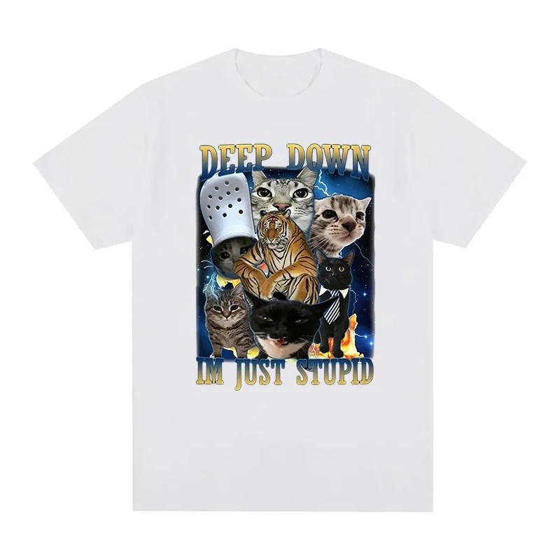 Women Clothing Funny Cat Graphic Print Tshirts Summer Fashion Casual Streetwear Y2K Tops Crew Neck Short Sleeve Tshirts S