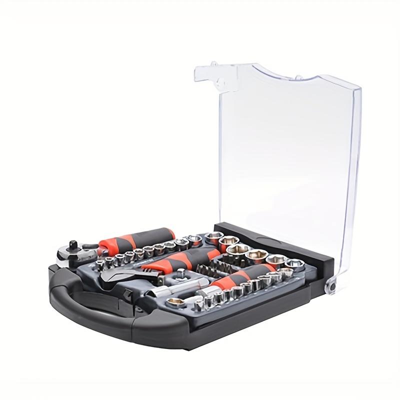 Combinație de 45 de bucăți de șurubelniță galbenă și cheie - Set de instrumente de reparații DIY cu carcasă portabilă pentru casă, birou, grădină