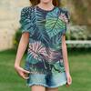 Summer Girls' Short-Sleeved Top, Children's Round-Neck Hawaiian Casual T-Shirt