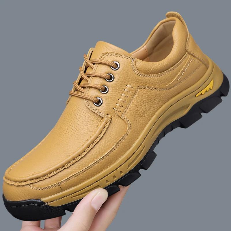 Fashion Non-Slip Mens Casual Shoes Retro Style Walking Sneakers Fashion Comfort Hiking Shoes Handmade Leisure Treking Footwear Trainers