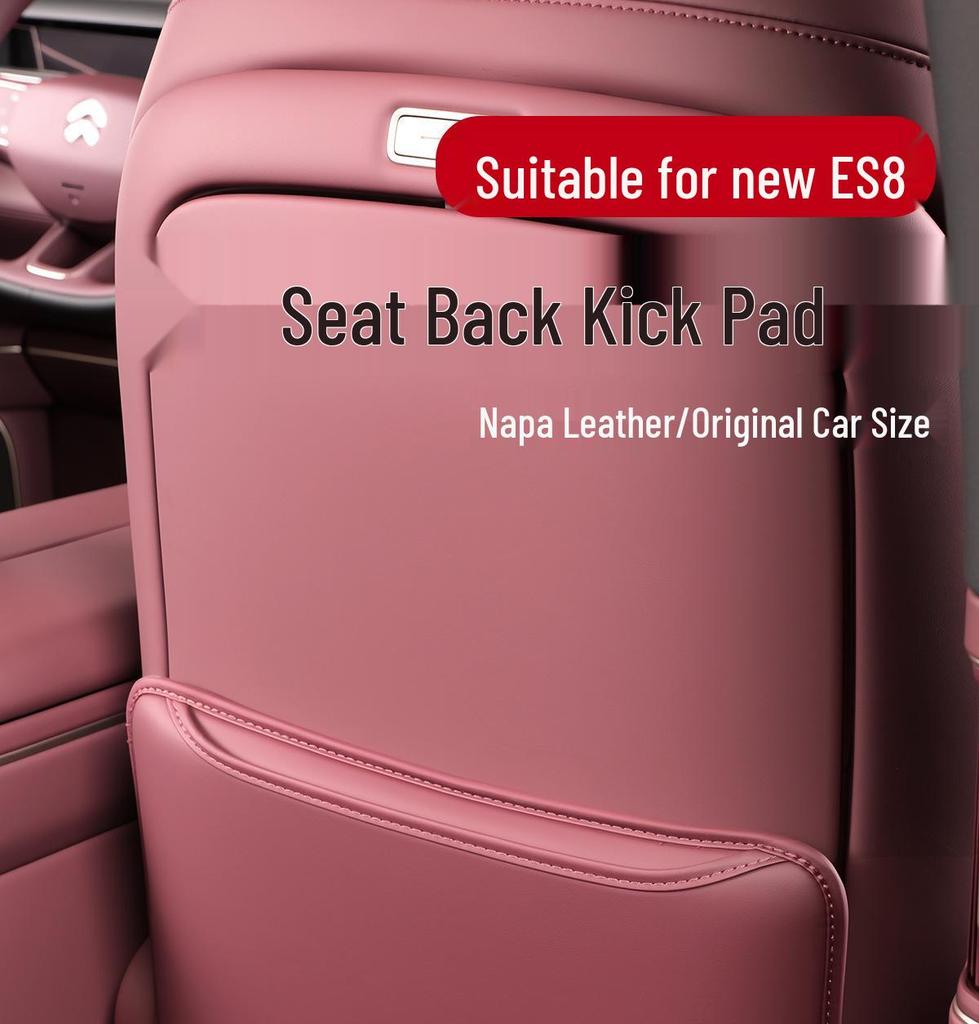 Nio ES8 Rear Seat Kick Mats - Second Row Leather Backrest Protectors for Car Interior Decoration.