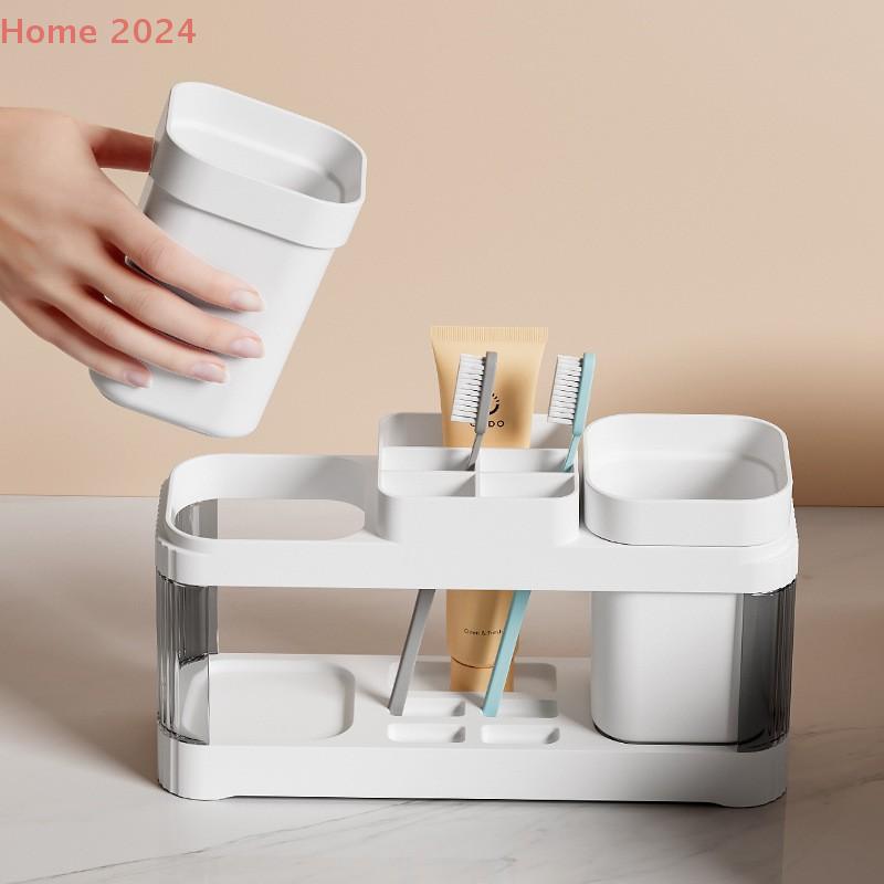 Single/Double Mouthwash Cup Toothbrush Toothpaste Shelf Advanced All-in-one Bathroom Wash Set Cup Holder