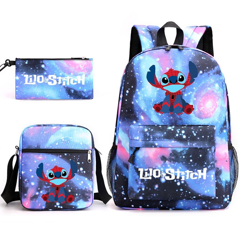 Lilo Stitch Cartoon Kids Boys Backpack Large Capacity Travel School Bag