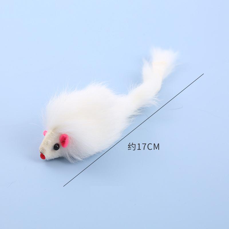 Реалистичная пушистая плюшевая мышь, игрушка для кошек, интерактивная реалистичная крыса, игрушка для котят с мехом, жевательная игрушка для домашних животных, для кошек, котят, для игры, упражнений, подарок белый