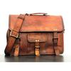 Real Brown Vintage Leather Bags Men's Messenger Shoulder Laptop Bag Briefcase