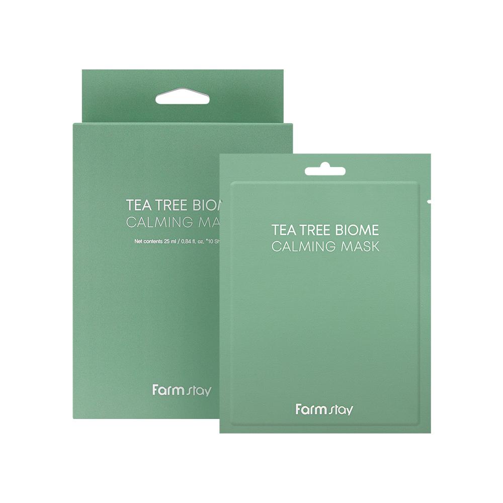 

FARMSTAY Tea Tree Biome Calming Mask Pack 1box Daily Facial Gentle for Sensitive Skin FARMSTAY TeaTree Mask1box