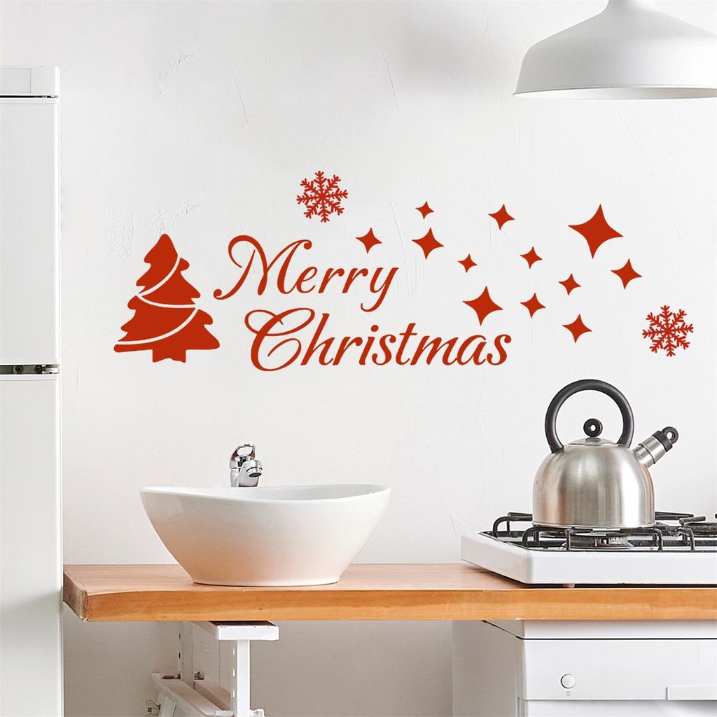 Christmas Stickers Shopping Mall Window Stickers Children's Room Stickers Wall Stickers Set Christmas Decoration\15.7in
