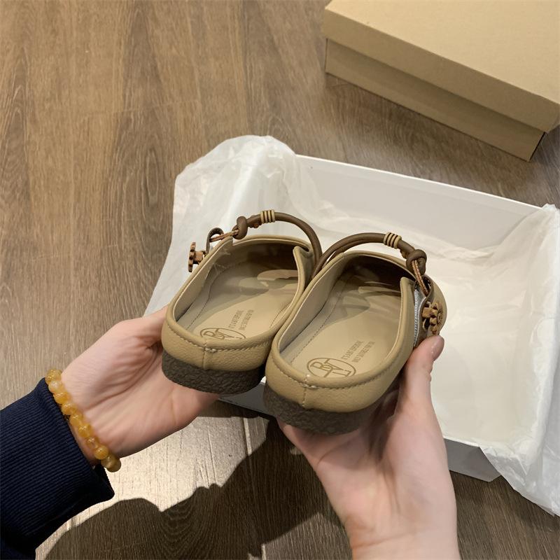 Baotou Half Slippers Women's Summer Wear 2025 New Lightweight Flat Bottom One Pedal Lazy Half Drag French Cool Slippers