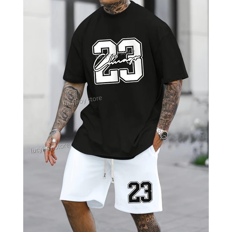 T Men T-Shirt Shorts Pants Suit Casual Short Tracksuit  Vintage Outfit Sportswear Male Clothing