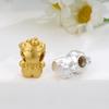 Sterling Silver 999 Hello Kitty DIY Beading Apple Little Bear Handmade Woven Rope Lucky Beads Jewelry