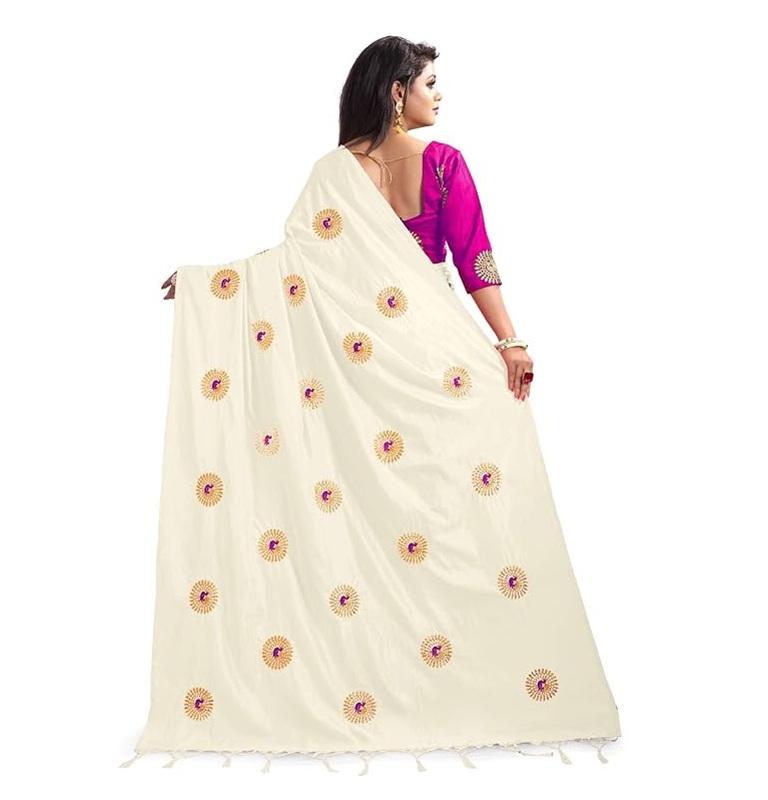 TreegoArt Fashion Women's Silk Indian Party Wear Saree With Unstitched Blouse Piece - Pack Of 1