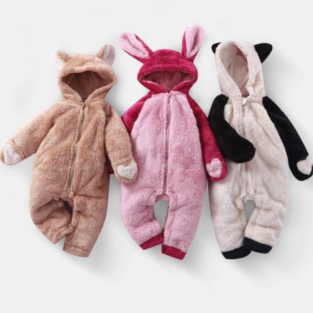 Autumn Winter Baby Jumpsuits Nightgown Warm Plush Toddler Outfit New Newborn Romper For Girls Boys