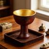 Wide Opening Resins Vase, Medieval Gothic Pedestal Chalice Goblet Decors for Desktop Accent Styling, Mantels Layering, and Florals Display Use