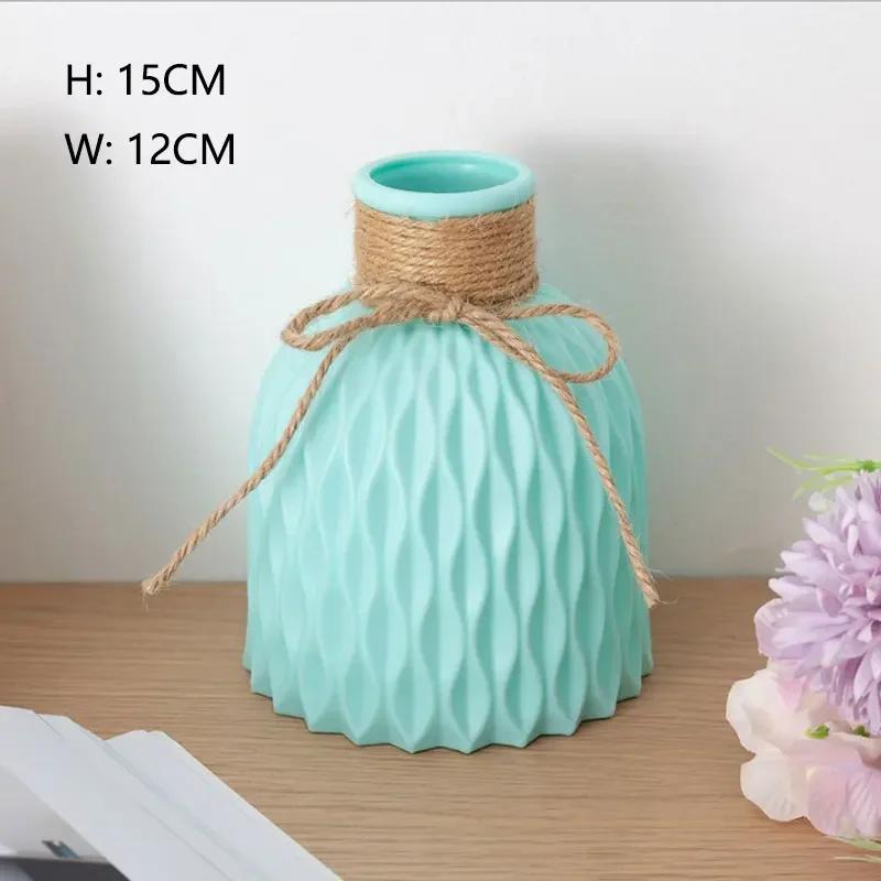 Plastic Vase Shatterproof Anti-Ceramic Modern Minimalist Flower Arrangement Ornament Unbroken Wedding Home Decor