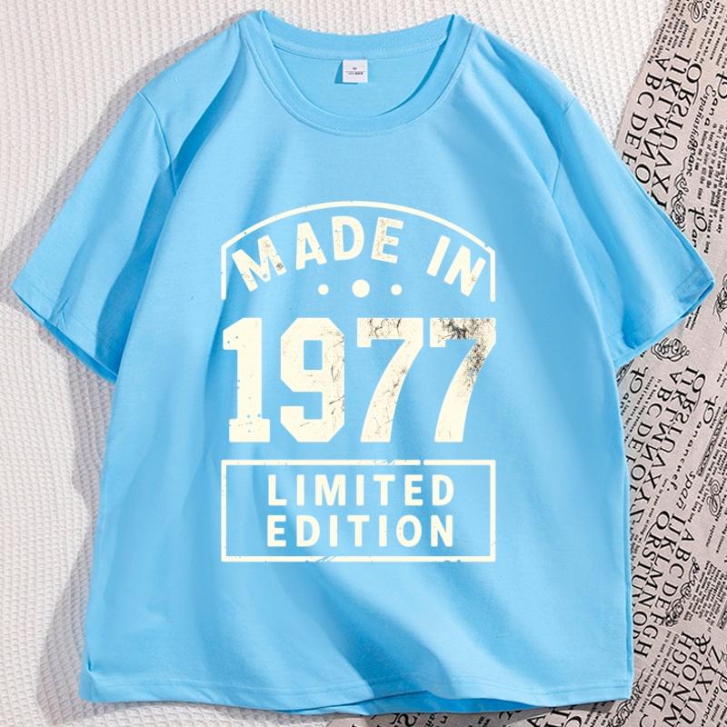 Mens Retro 1977 Limited Edition TShirt Regular Round Neck Design Clothes Comfortable Cotton Short Sleeve T Shirt Y2k Clothes