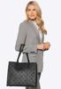 Wittchen Women's Eco-Leather Shopper Bag With Embossed Signature, Black, Eco-Leather