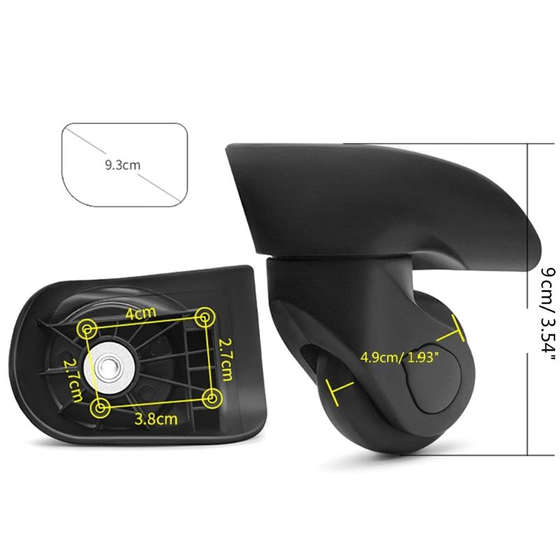 2Pcs Trolley Casters Replacement Heavy Duty Roller Wheel for Luggage Box Suitcase 360 Degree Swivel kit SilentWheel