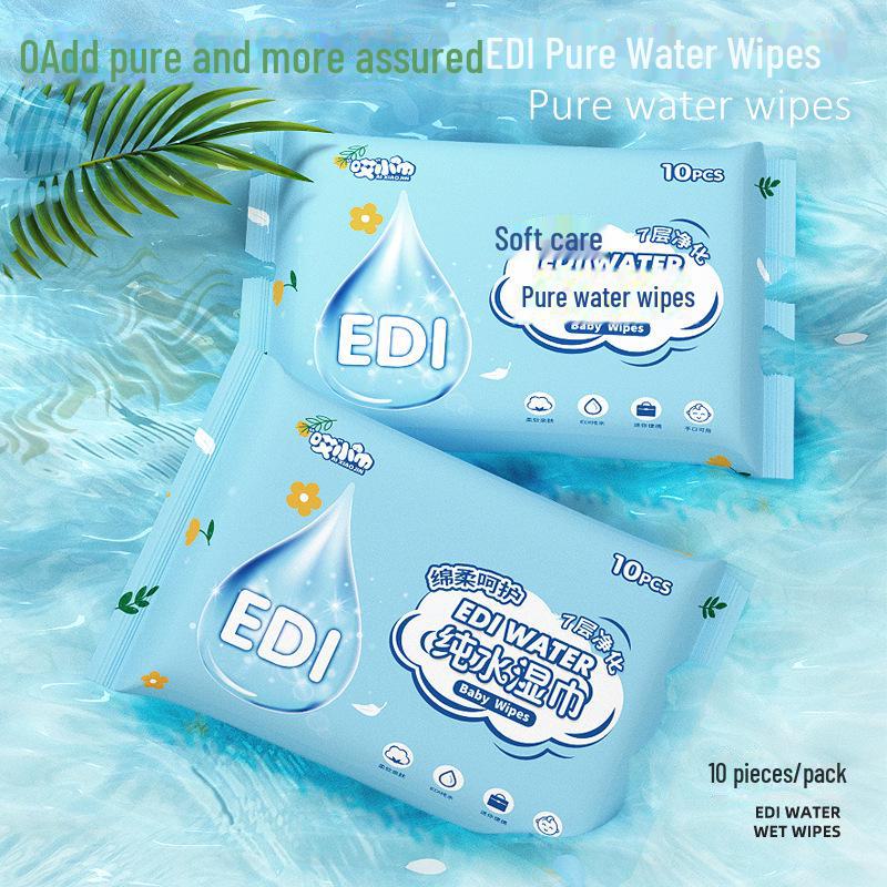 Infant & Child Wet Wipes - Portable for Hand & Mouth, 10-Piece Family Pack