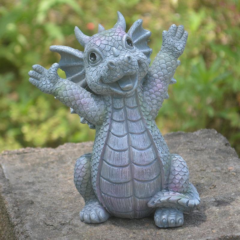 Little Dragon Meditation Decoration Fun Home Resin Craft Statue Creative Garden Decoration Decoration Decoration Decoration