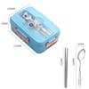 3Grids Bento Box Cute Animal Shape Sandwich Snack Food Container with Spoon Chopstick Portable Leakproof Lunch Box for Children
