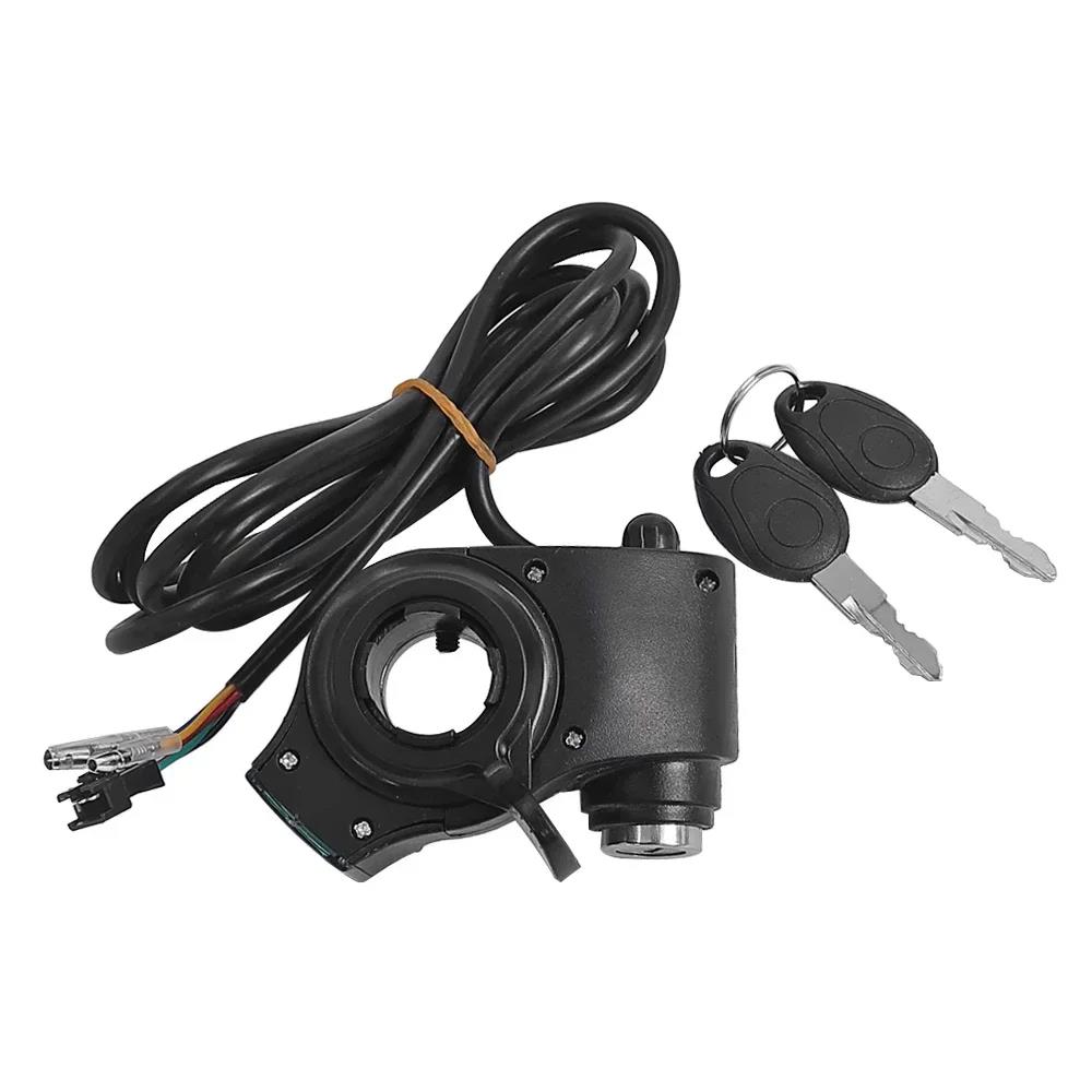 Thumb Throttle with Digital Voltmeter LCD Display Power Switch with Key Lock for Electric Scooter Electric Bicycle Parts Throttles 2