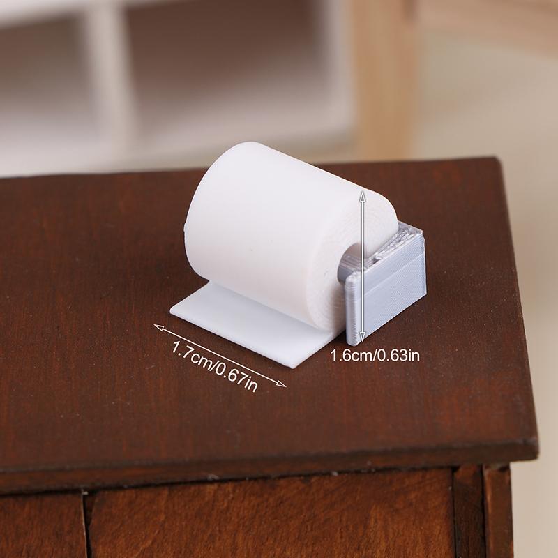 

1:12 рулонов для моделирования кукольного домика, модель туалетной бумаги, кукла, мини-держатель для туалетной бумаги, декор, микросцена, строительный реквизит A2