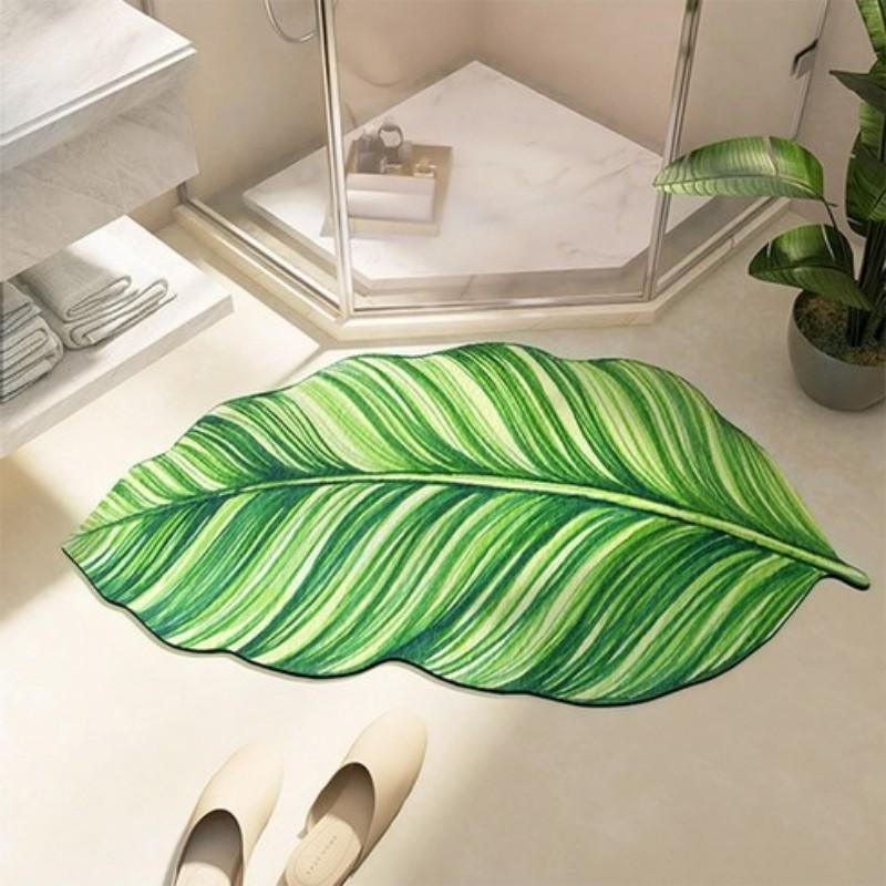 Ins Fresh Green Anti Slip Water Absorbing Quick Drying Bath Mat Shower Room Bath Rug Bathroom Carpet Home Decoration