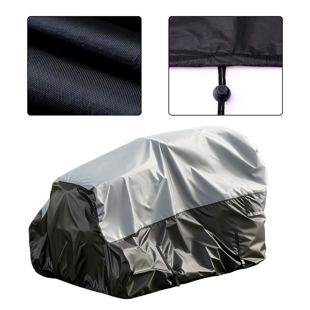 600D Oxford Fabric Lawn Mower Cover For Outdoor Protection As Shown Foldable Storage Bag Elastic Pullstring Closure
