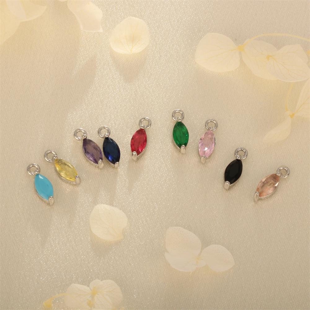 18K Gold-Plated Zircon Marquise Pendant DIY Jewelry Materials