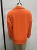 2025 European Fashion V-neck Button Waffle Knit Loose Pullover Long Sleeve Top