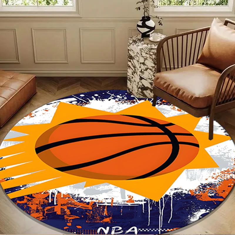 Suns Basketball Artwork Round mat, Anti-slip Circle Carpet Chair rug For livingroom,Bedroom, doormat home decor Gift Christmas Gifts