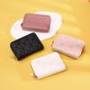Women Wallet For Pu Leather Fashion Embroidered Love Fold Small Wallet Card Holder Multi-Card Slot Coin Purses Interior Pink
