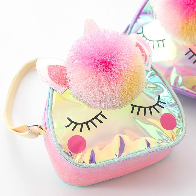 Unicorn Kids' Crossbody Bag - TPU Storage Cartoon Shoulder Travel Bag for Students