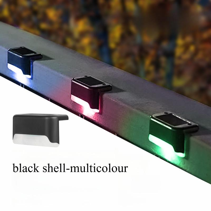 

Solar Deck Lights Outdoor Solar Step Lights Wall Light Waterproof Led Solar lights for Outdoor Stairs Step Fence Patio Pathway black shell-multicolour*1