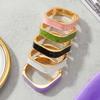 Fashion Square Wide Bangle Dripping Oil Women's Hand Bracelet Vintage Geometric Bracelet Lady