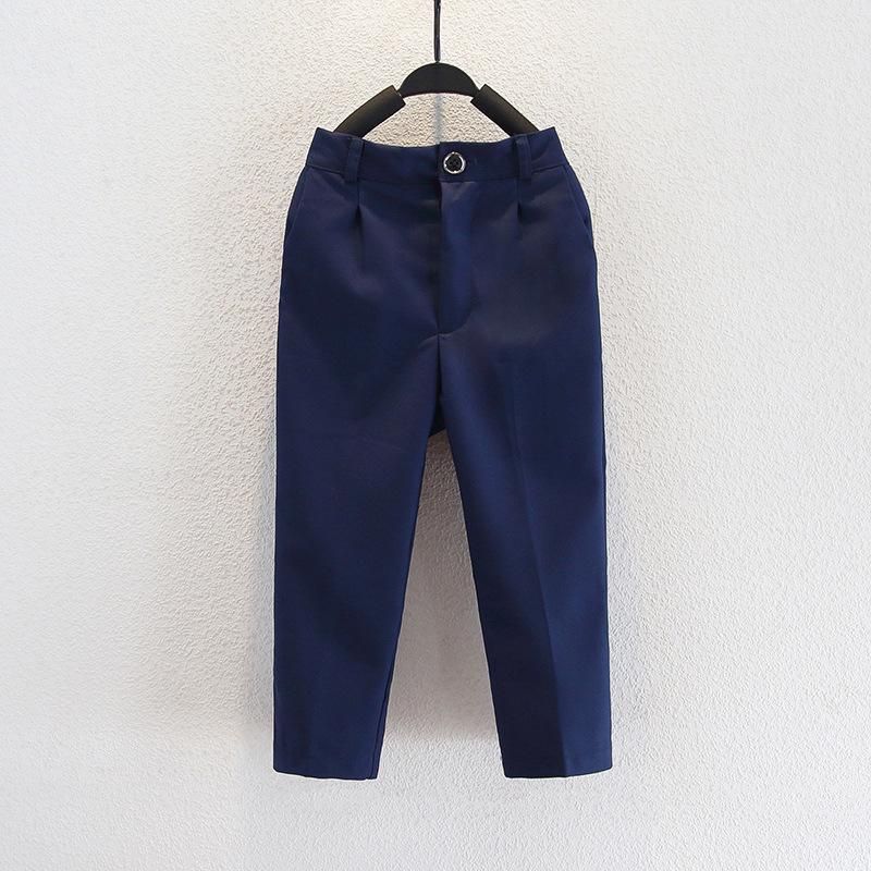Kids' Black Dress Pants & Girls' Navy Straight-Leg Uniform Pants with Full Elastic Waist
