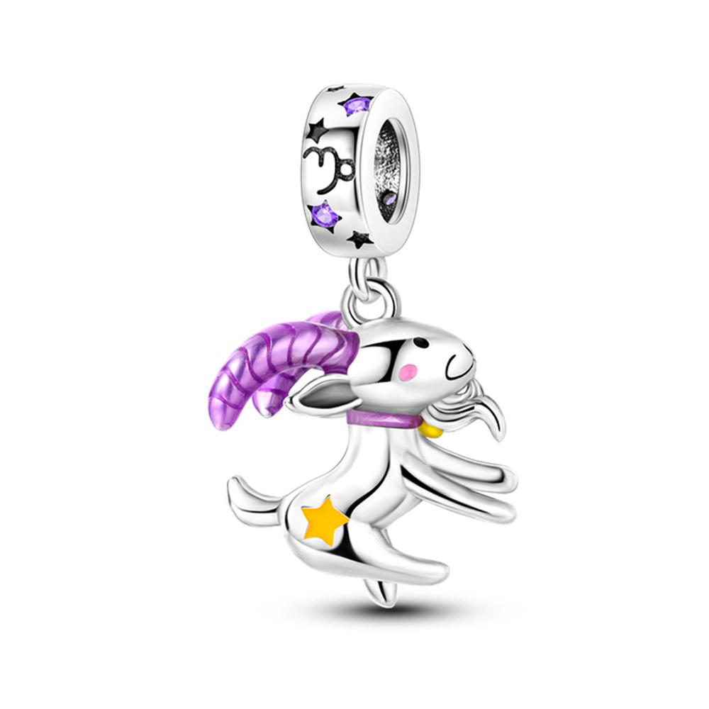 copper Cartoon Zodiac Bead Charms Fluorescent Pendant Suitable Ideal For Bracelets Do It Yourself Womens Jewellery Accessories