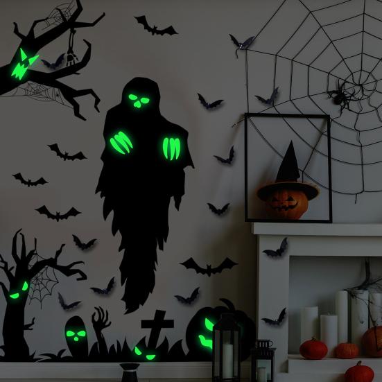 Autocollants Muraux Chauves-Souris Phosphorescentes Halloween - Décoration Chambre Et Plafond