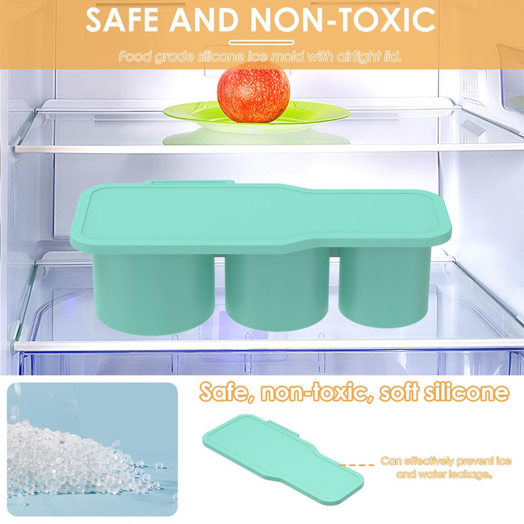 Round Ice Cube Tray with Lid Ice Mold for Stanley Cup Tumbler Making Summer Freezer Container Juice Whiskey Coffee Kitchen