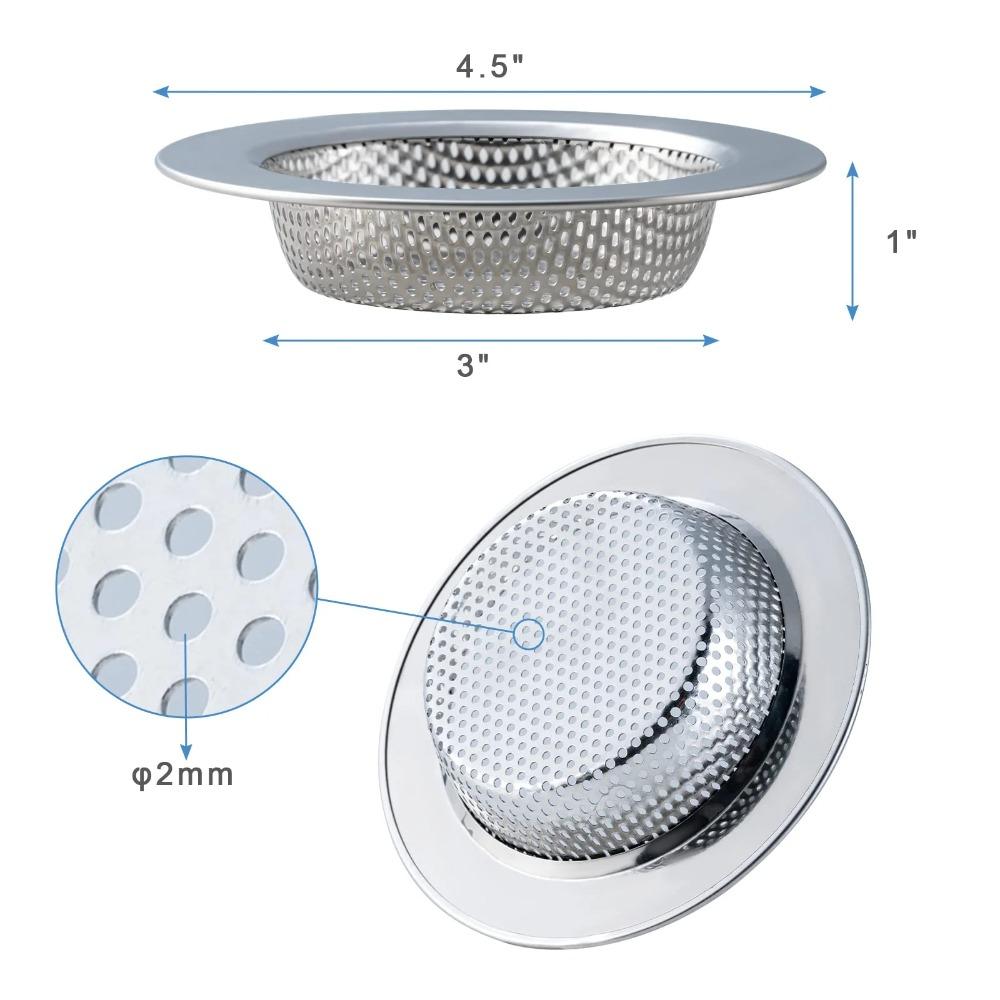 2-piece kitchen sink strainer set, suitable for most kitchen sinks, upgraded double-layer safety design