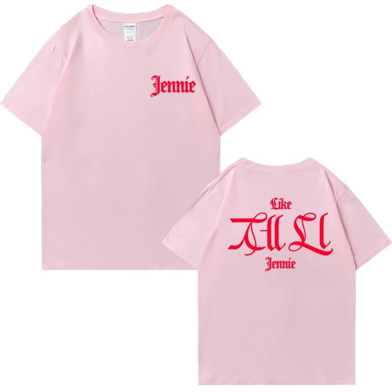 T-shirt a maniche corte stampate di alta qualità come JENNIE Ruby Album Single Tour 2026 T-shirt alla moda unisex Uomo Donna Top in cotone