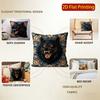 Vintage Floral Roaring Black Wolf Throw Pillow Covers Pattern Cushion Cover Suitable for Sofa Bedroom Car Pillow Cover
