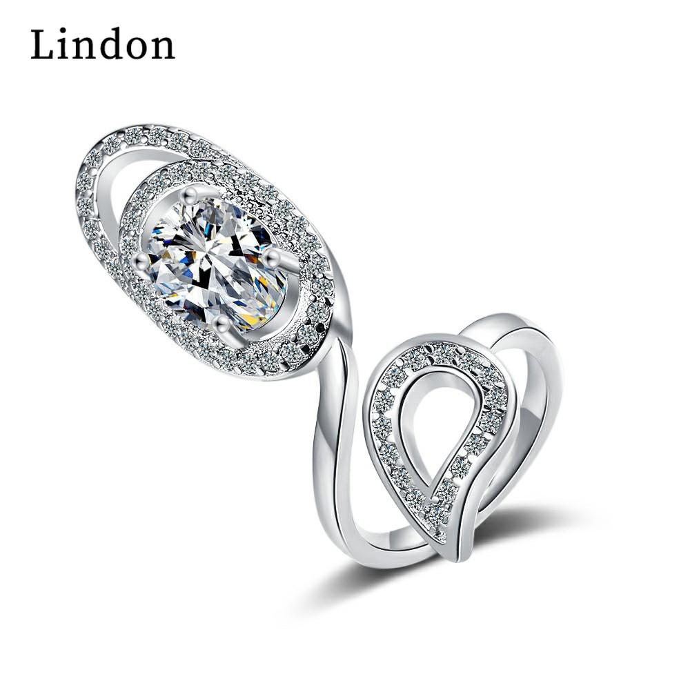 

Классическое кольцо Lindon с серебрением циркона, женские ювелирные изделия, свадебный подарок для вечеринки белый