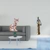 Elegant Cat And Tribal Lady Sculpture Figurine Artistic Animal African Women Ornament for